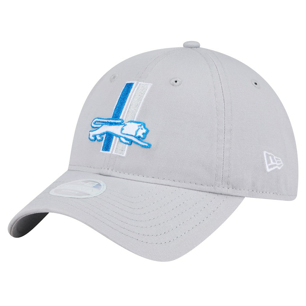 Detroit Lions New Era Women's Throwback Main Core Classic 2.0 9TWENTY Adjustable Hat Silver - NFL
