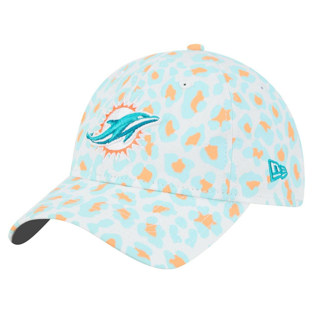 Miami Dolphins New Era Women's Active Leopard 9TWENTY Adjustable Hat White - NFL