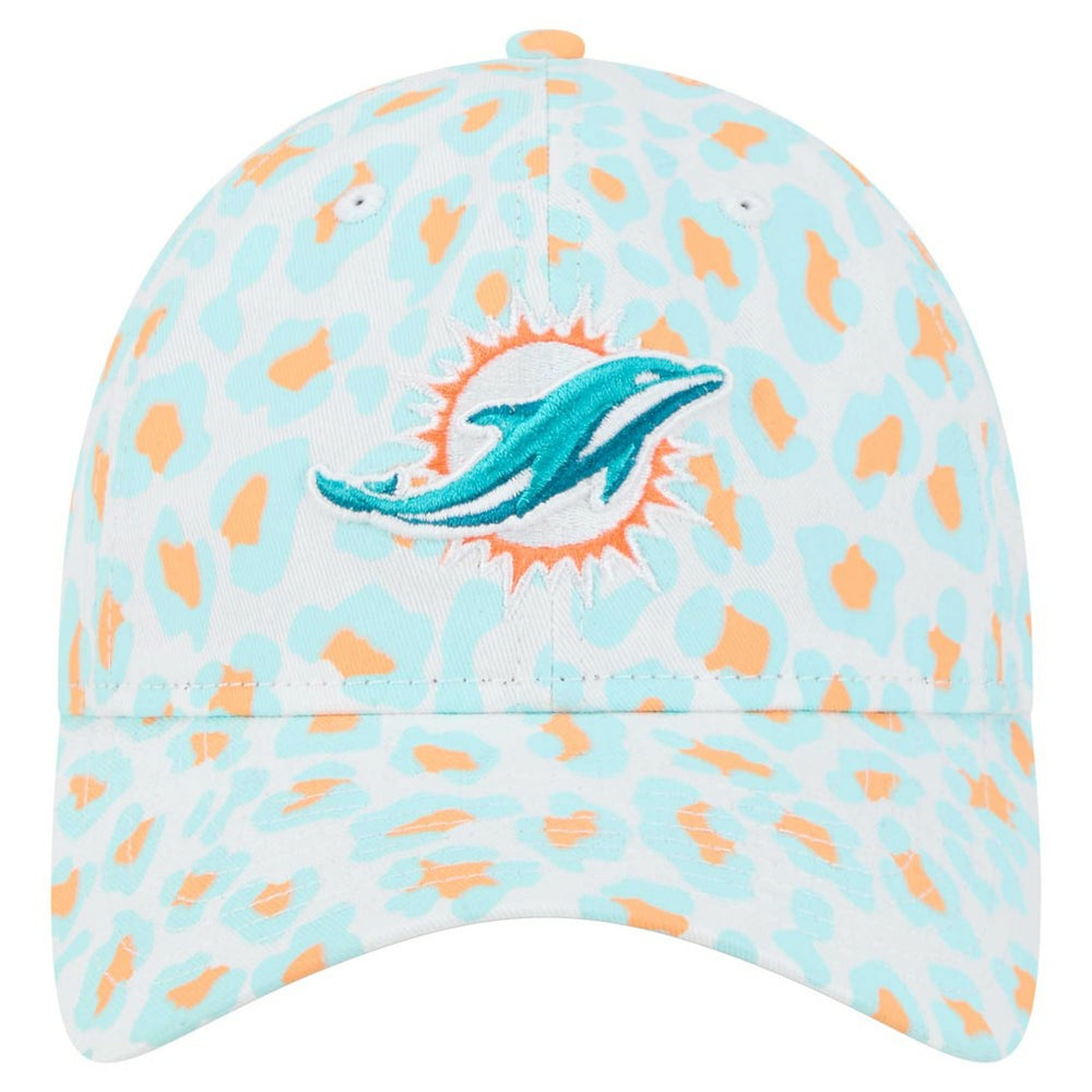 Miami Dolphins New Era Women's Active Leopard 9TWENTY Adjustable Hat White - NFL