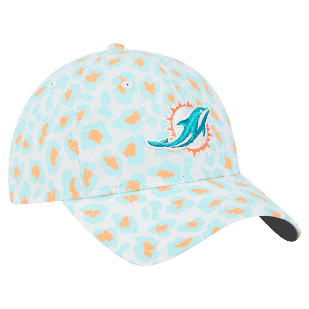 Miami Dolphins New Era Women's Active Leopard 9TWENTY Adjustable Hat White - NFL