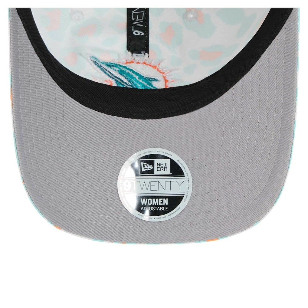 Miami Dolphins New Era Women's Active Leopard 9TWENTY Adjustable Hat White - NFL