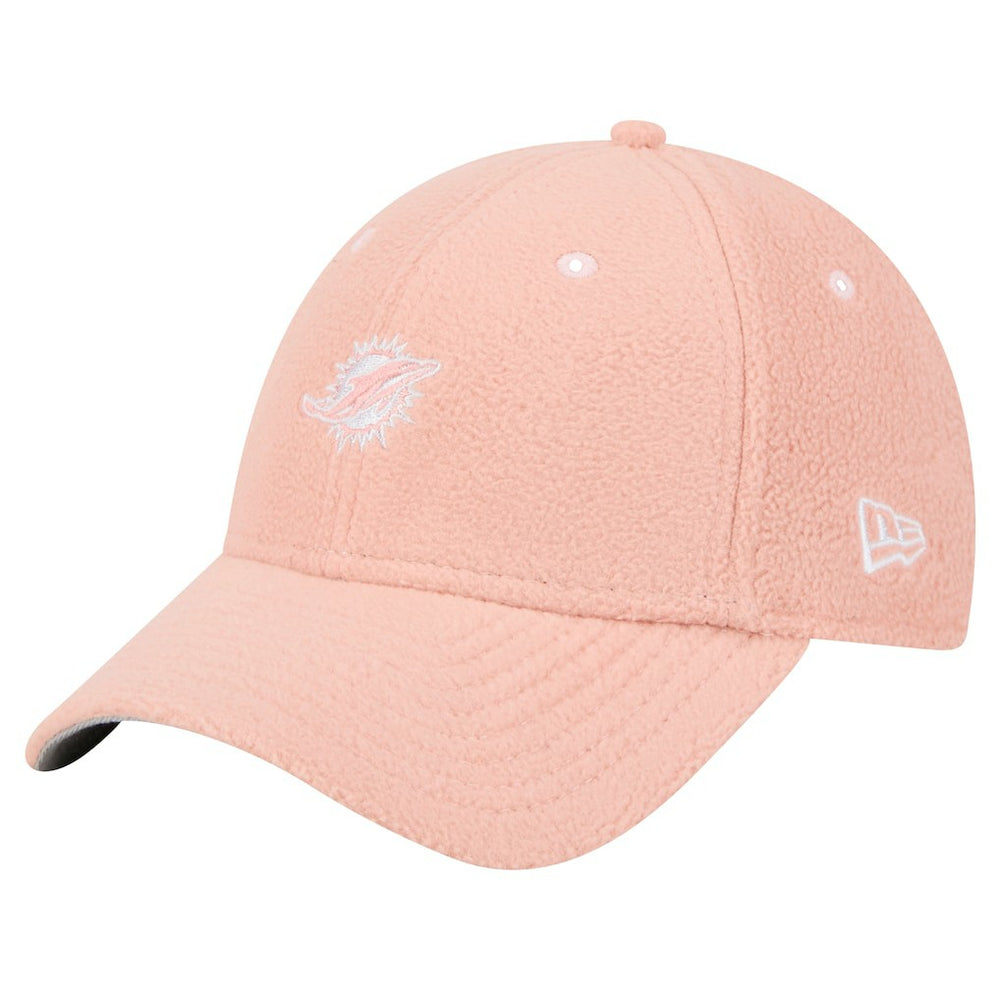 Miami Dolphins New Era Women's Cozy Sherpa 9FORTY Adjustable Hat Light Pink - NFL