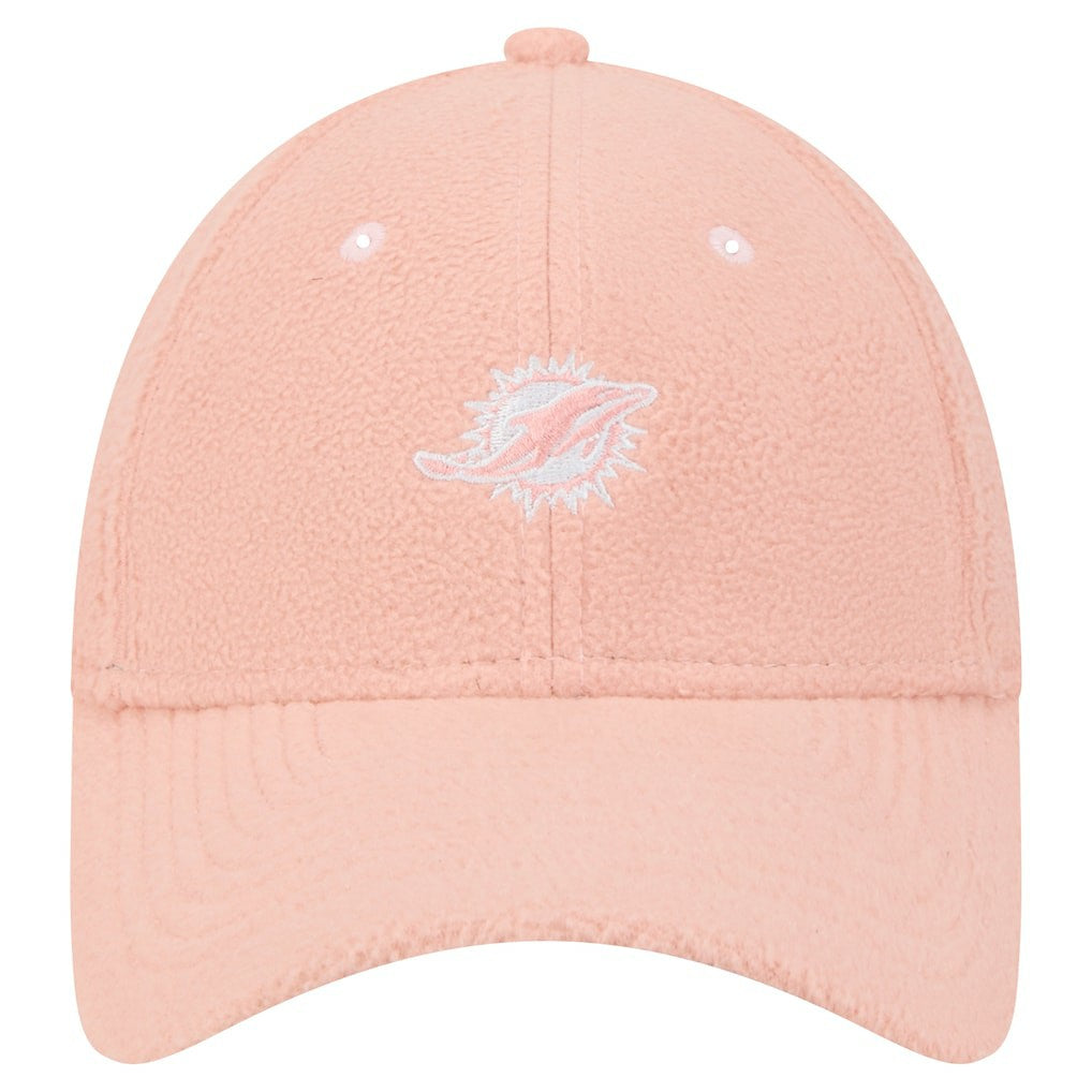 Miami Dolphins New Era Women's Cozy Sherpa 9FORTY Adjustable Hat Light Pink - NFL