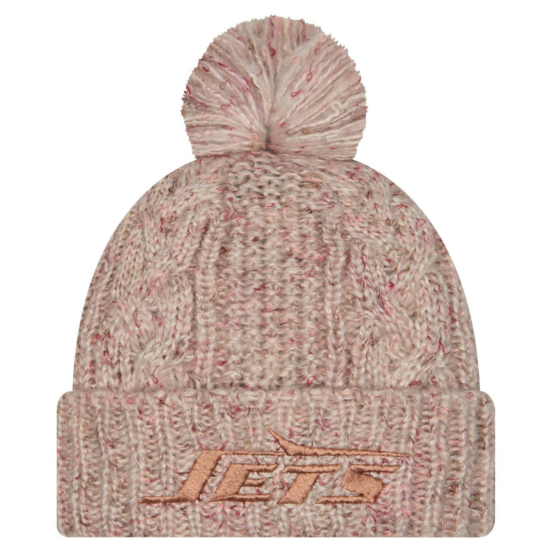 New York Jets New Era Women's Trendy Tone Cuffed Knit Hat with Pom Stone - NFL