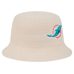 Miami Dolphins New Era Women's Cozy Sherpa Bucket Hat Cream - NFL