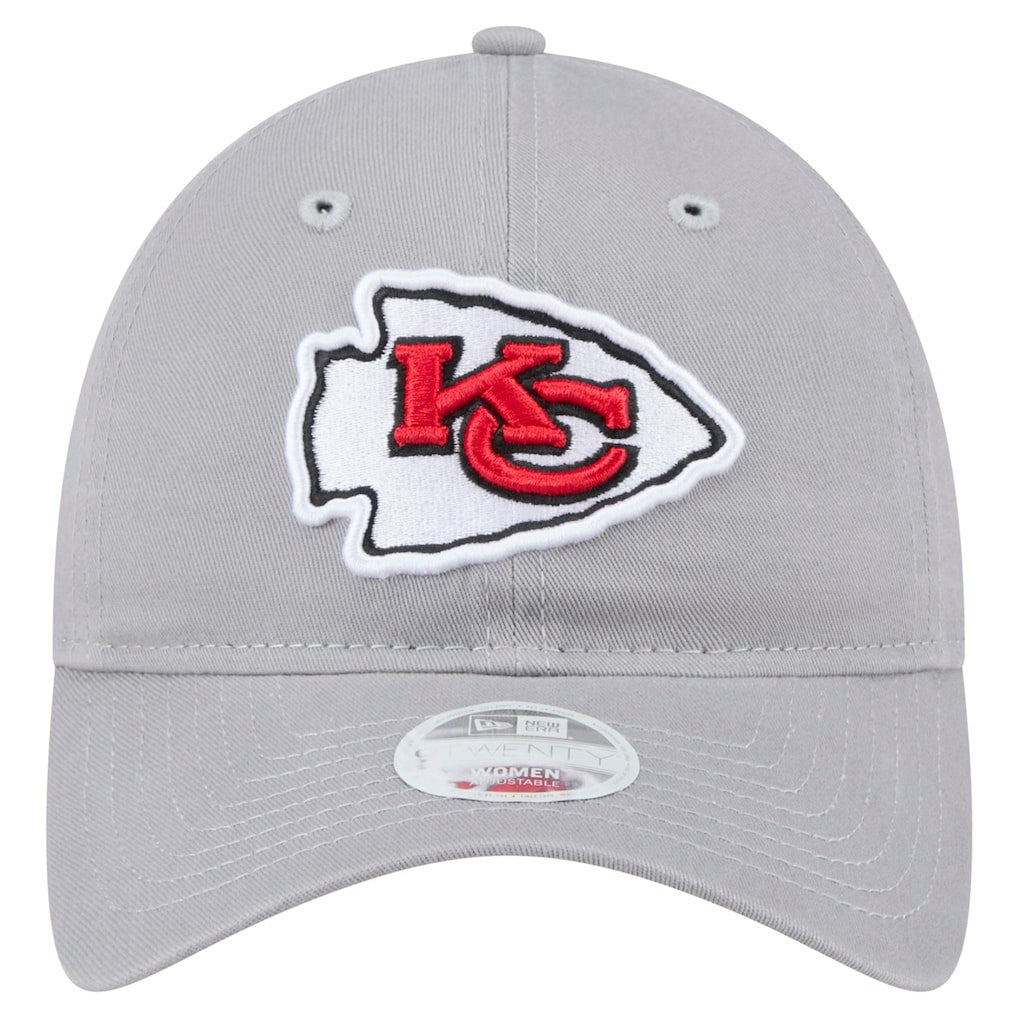 Kansas City Chiefs New Era Women's Main 9TWENTY Adjustable Hat Gray - NFL