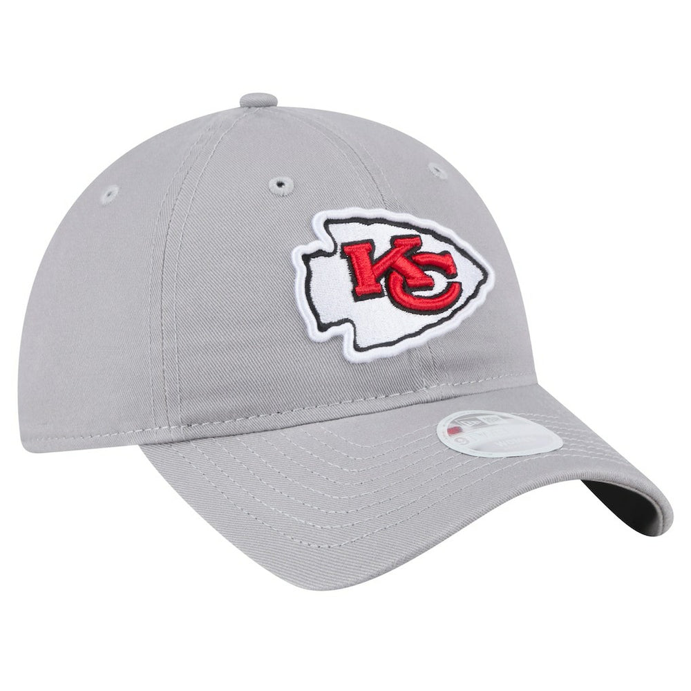 Kansas City Chiefs New Era Women's Main 9TWENTY Adjustable Hat Gray - NFL