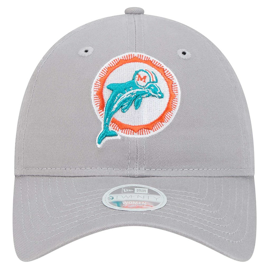 Miami Dolphins New Era Women's Throwback 9TWENTY Adjustable Hat Gray - NFL
