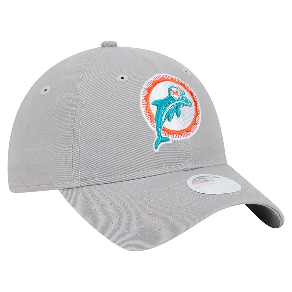Miami Dolphins New Era Women's Throwback 9TWENTY Adjustable Hat Gray - NFL