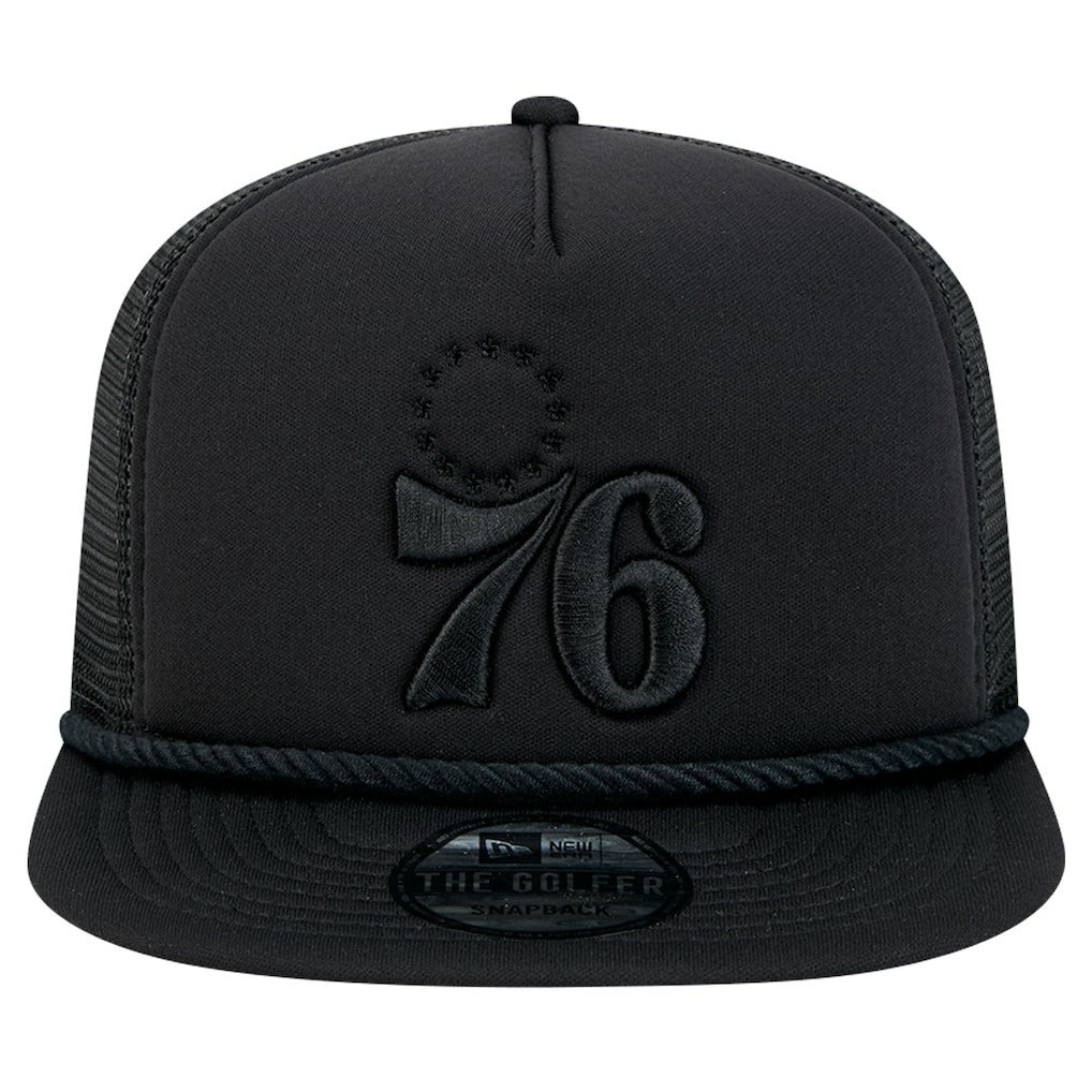 New Era - Philadelphia 76ers Tone Foam Meshback Golfer Snapback Hat - Black