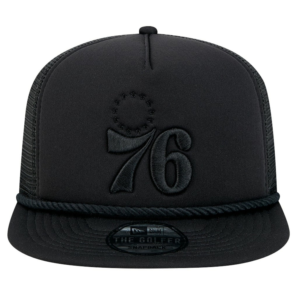 New Era - Philadelphia 76ers Tone Foam Meshback Golfer Snapback Hat - Black