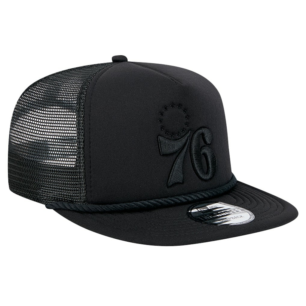 New Era - Philadelphia 76ers Tone Foam Meshback Golfer Snapback Hat - Black