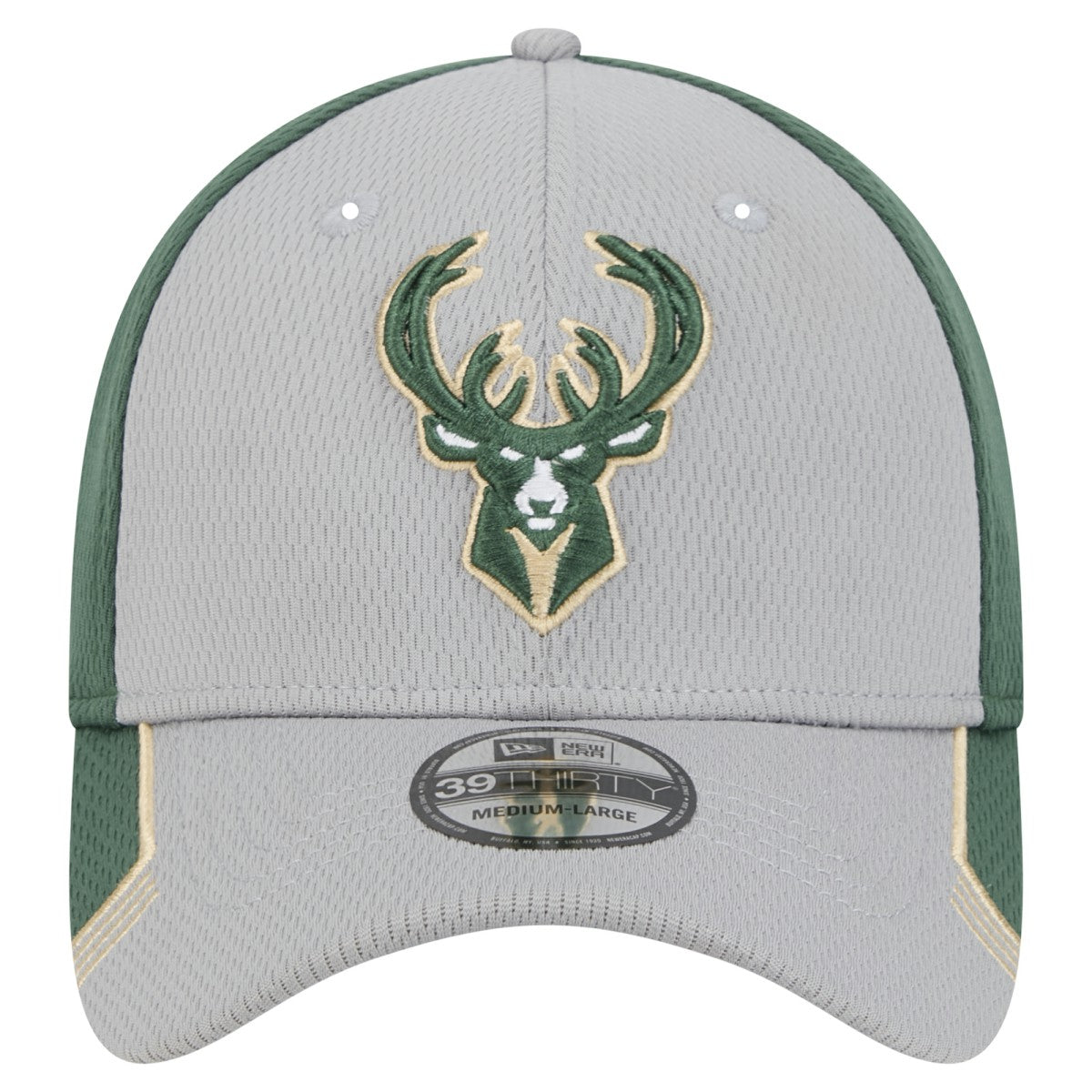 New Era - Milwaukee Bucks Active Trim 39THIRTY Flex Hat - Gray/Hunter Green
