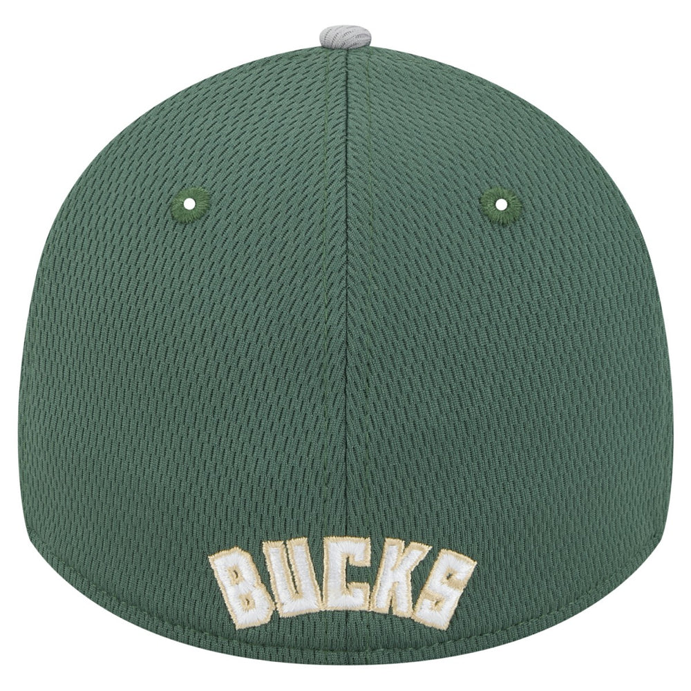 New Era - Milwaukee Bucks Active Trim 39THIRTY Flex Hat - Gray/Hunter Green