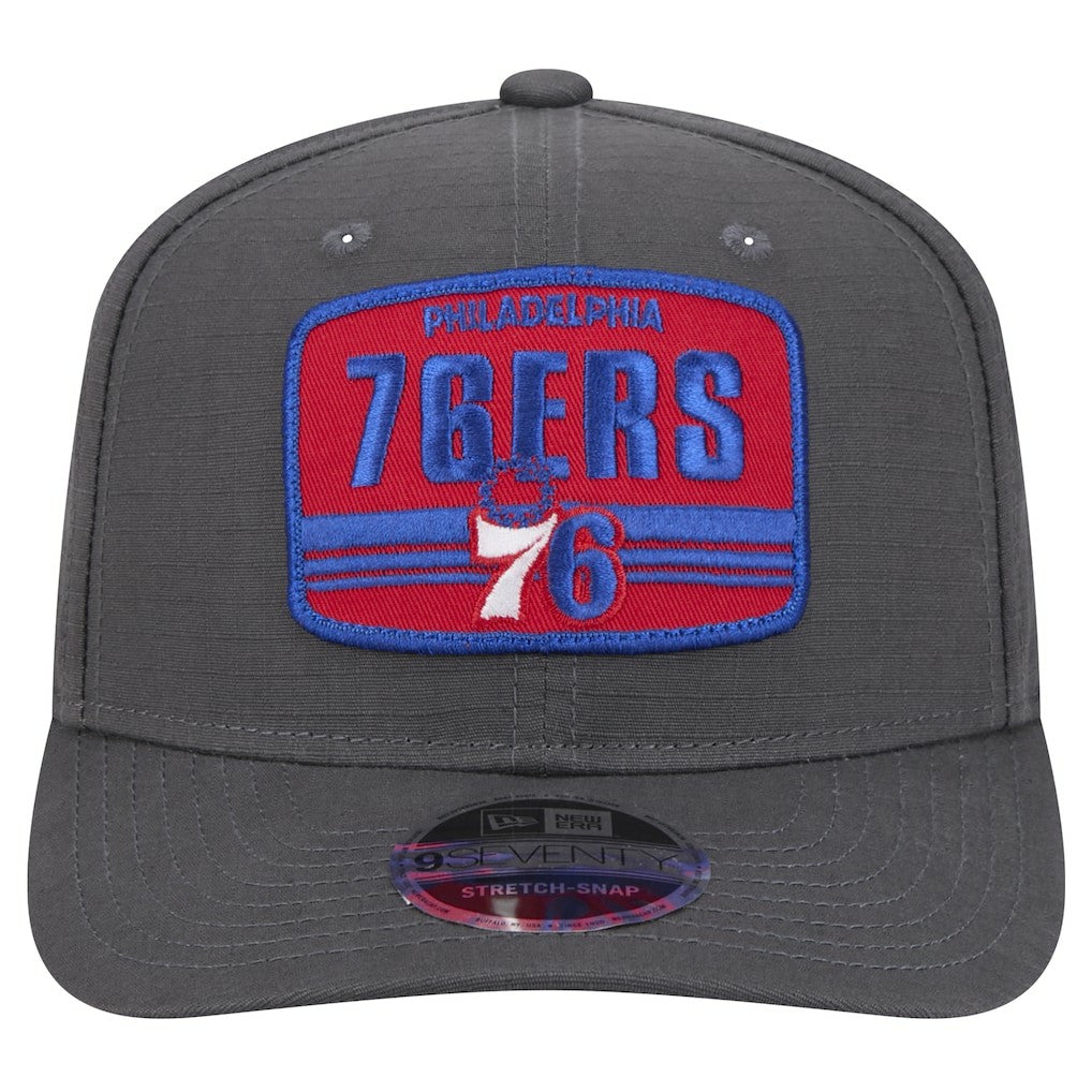 New Era - Philadelphia 76ers Team Elevated Patch 9SEVENTY Adjustable Hat - Graphite