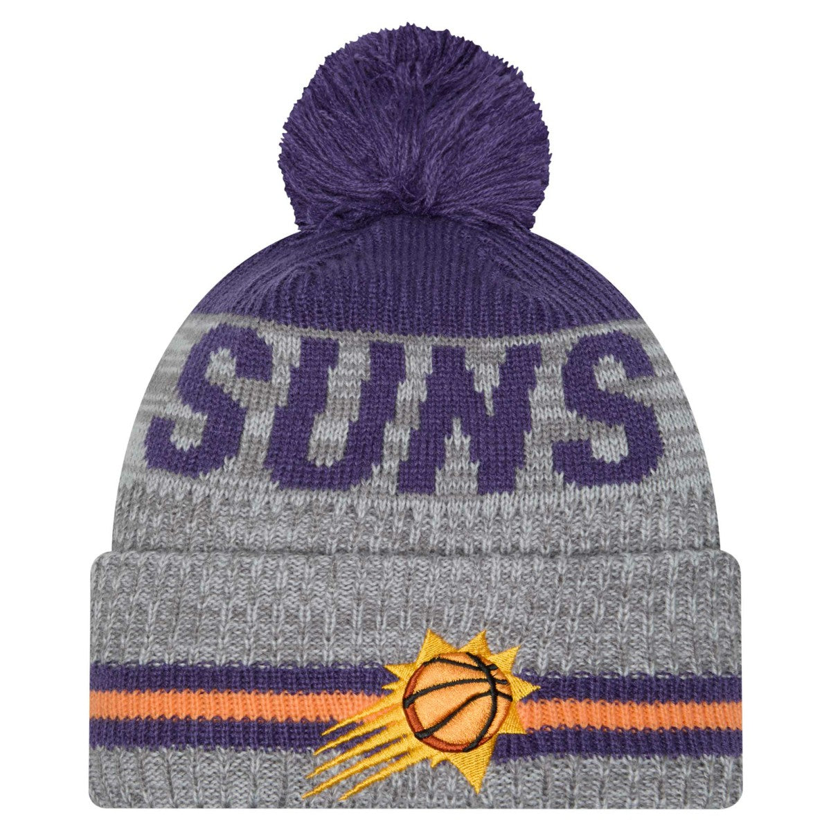 New Era - Phoenix Suns Sport Night Runner Cuffed Knit Hat with Pom - Gray