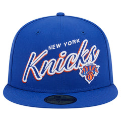 New Era - New York Knicks Sport Night Script Sided 59FIFTY Fitted Hat - Blue