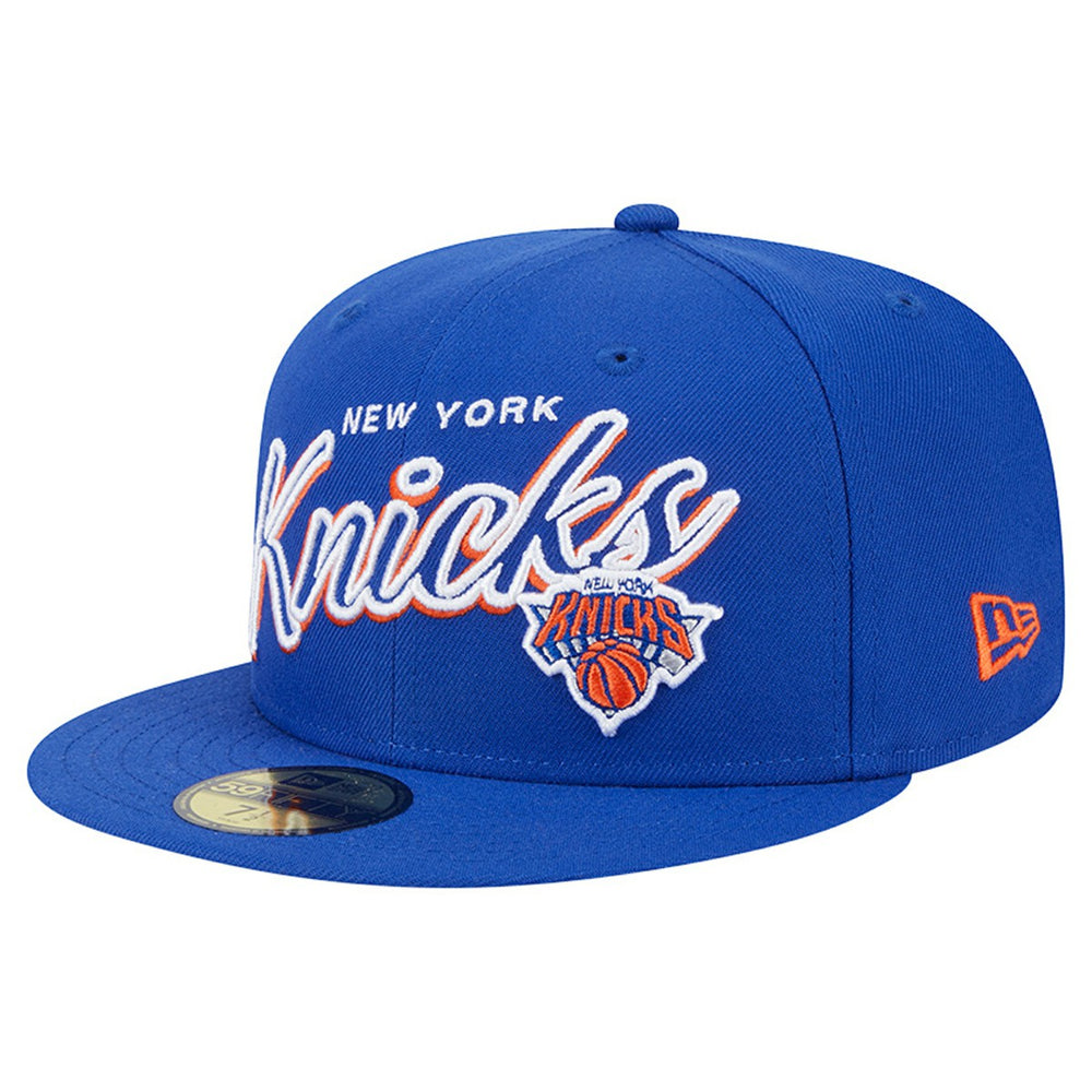 New Era - New York Knicks Sport Night Script Sided 59FIFTY Fitted Hat - Blue