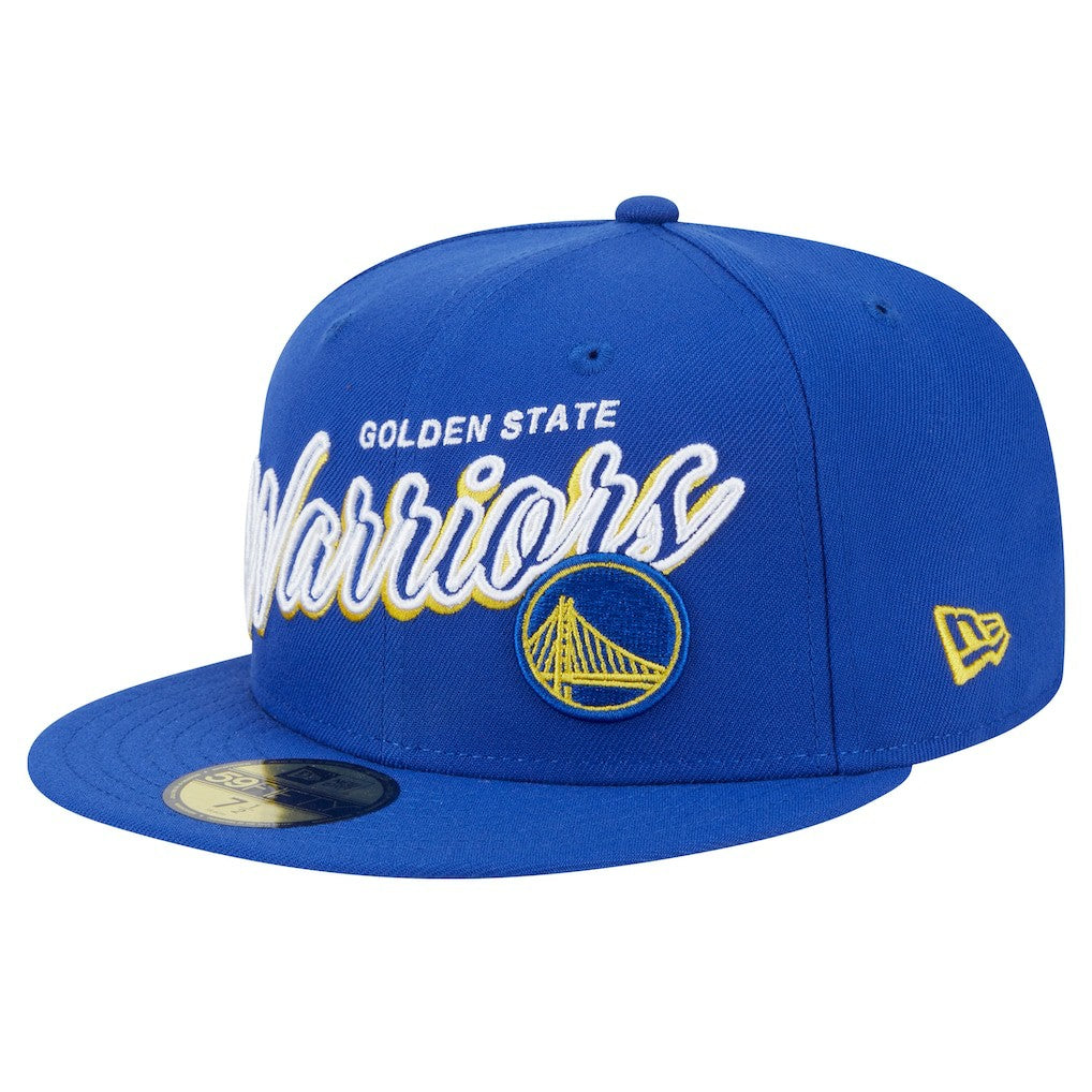 New Era - Golden State Warriors Sport Night Script Sided 59FIFTY Fitted Hat - Royal