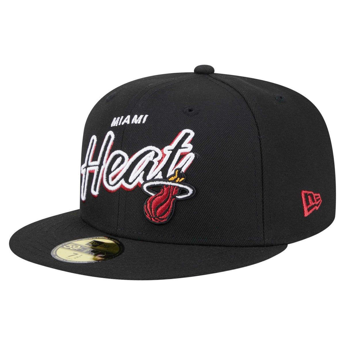 New Era - Miami Heat Sport Night Script Sided 59FIFTY Fitted Hat - Black