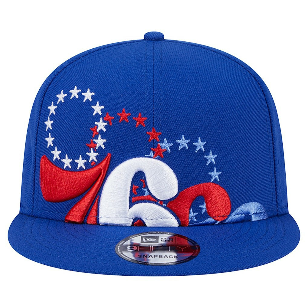New Era - Philadelphia 76ers Sport Night Team Shadow 9FIFTY Snapback Hat - Royal