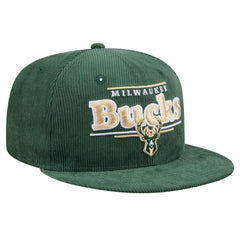 New Era - Milwaukee Bucks Throwback Display Corduroy 9FIFTY Snapback Hat - Hunter Green