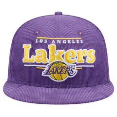 New Era - Los Angeles Lakers Throwback Display Corduroy 9FIFTY Snapback Hat - Purple