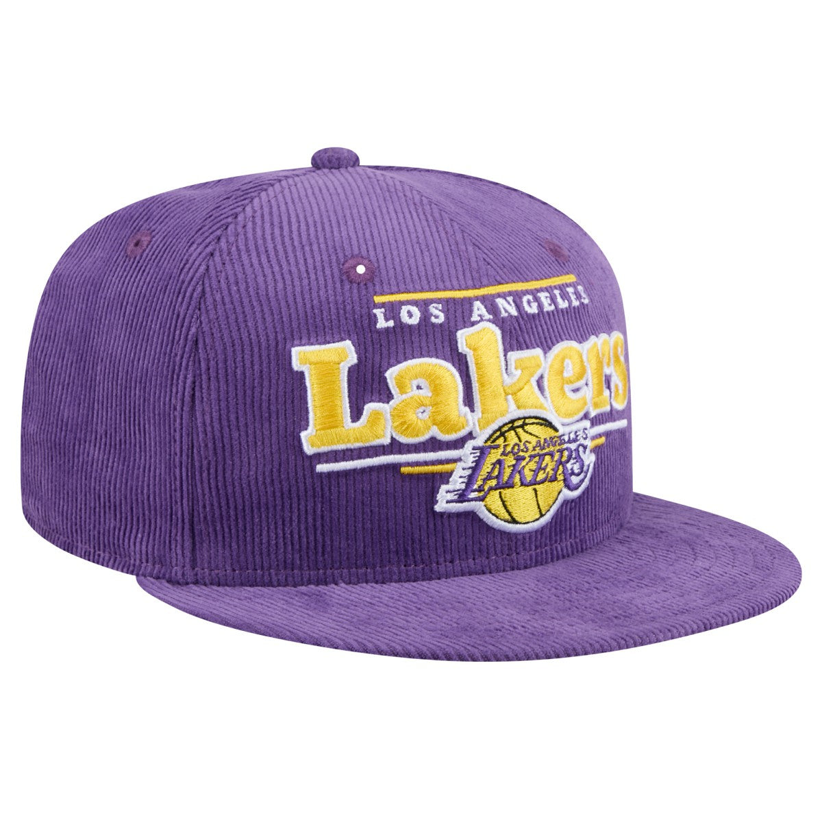 New Era - Los Angeles Lakers Throwback Display Corduroy 9FIFTY Snapback Hat - Purple