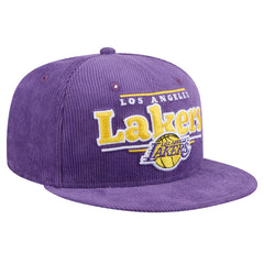 New Era - Los Angeles Lakers Throwback Display Corduroy 9FIFTY Snapback Hat - Purple