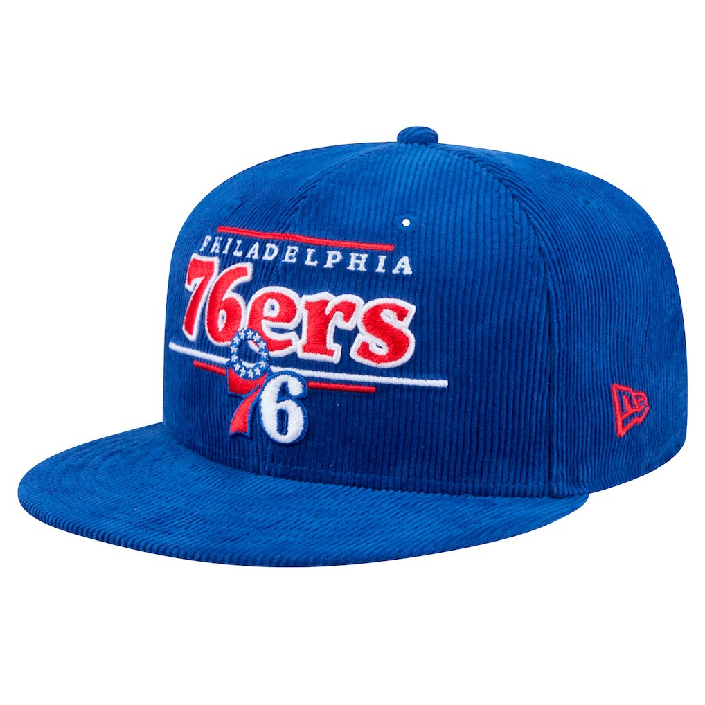 New Era - Philadelphia 76ers Throwback Display Corduroy 9FIFTY Snapback Hat - Royal