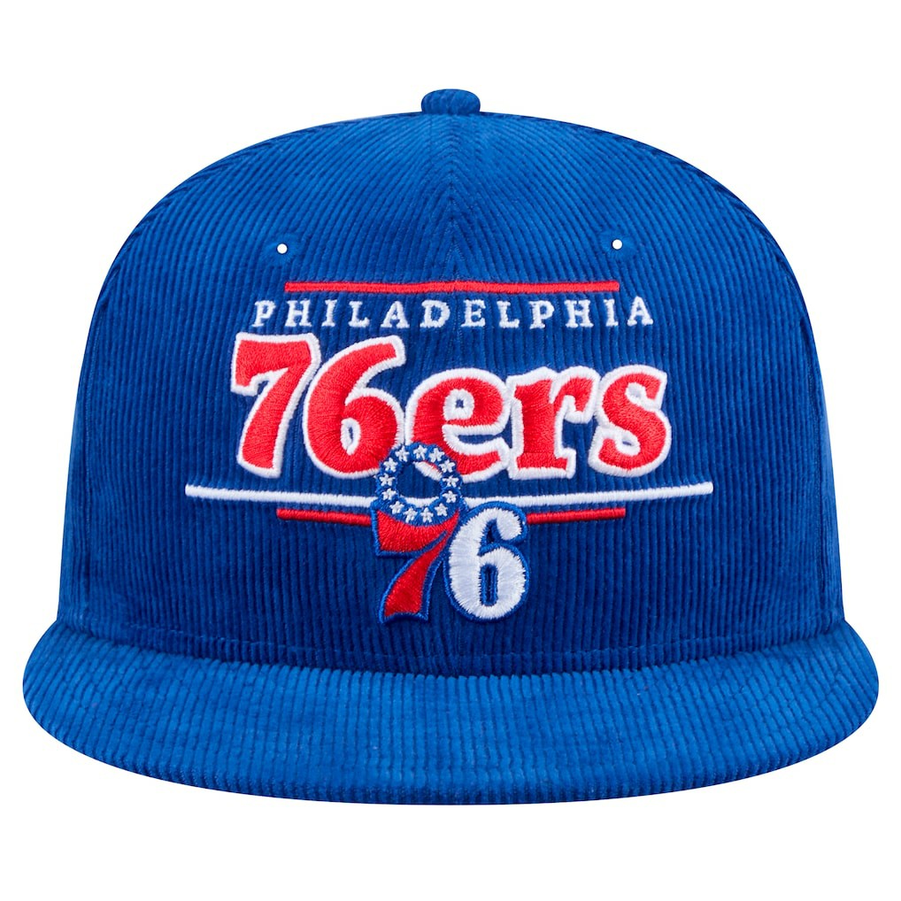 New Era - Philadelphia 76ers Throwback Display Corduroy 9FIFTY Snapback Hat - Royal