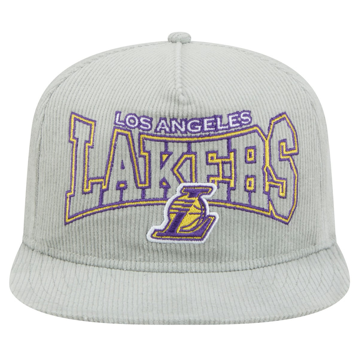 New Era - Los Angeles Lakers Throwback Corduroy Golfer Snapback Hat - Gray