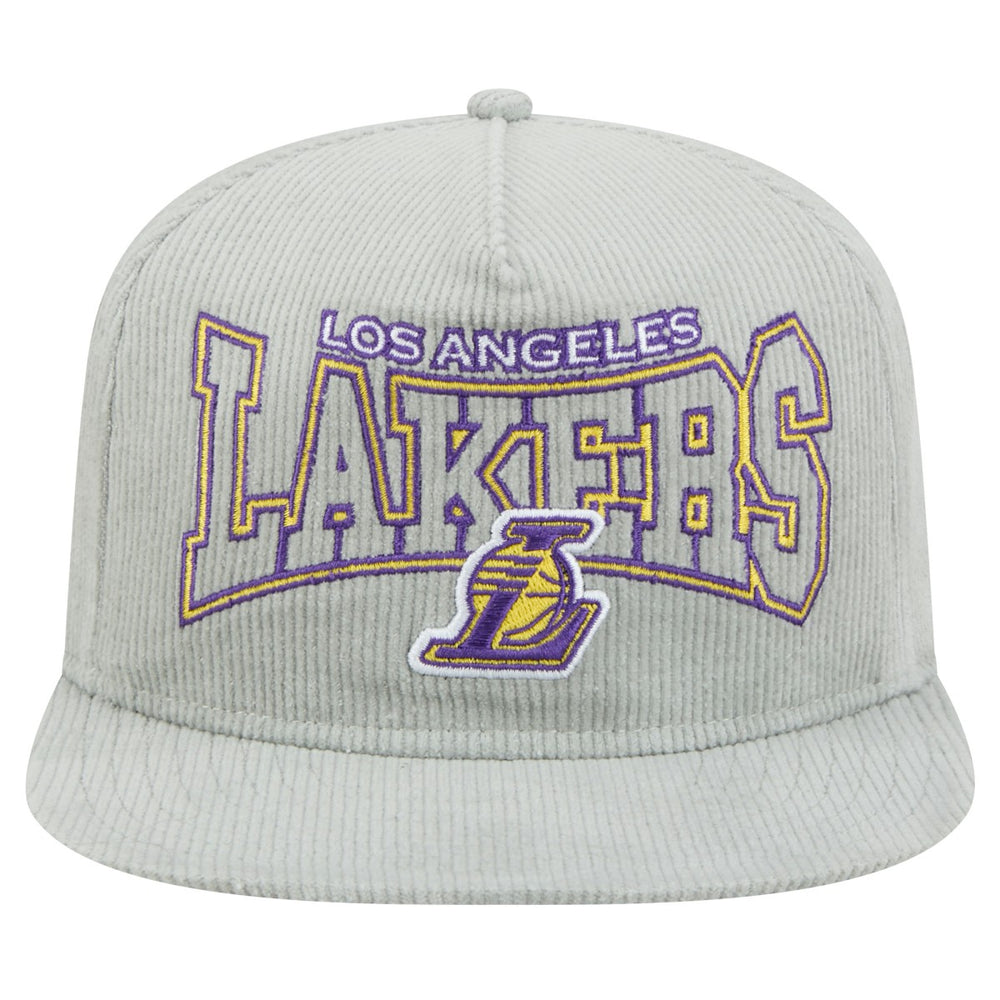 New Era - Los Angeles Lakers Throwback Corduroy Golfer Snapback Hat - Gray