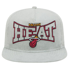 New Era - Miami Heat Throwback Corduroy Golfer Snapback Hat - Gray