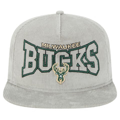 New Era - Milwaukee Bucks Throwback Corduroy Golfer Snapback Hat - Gray