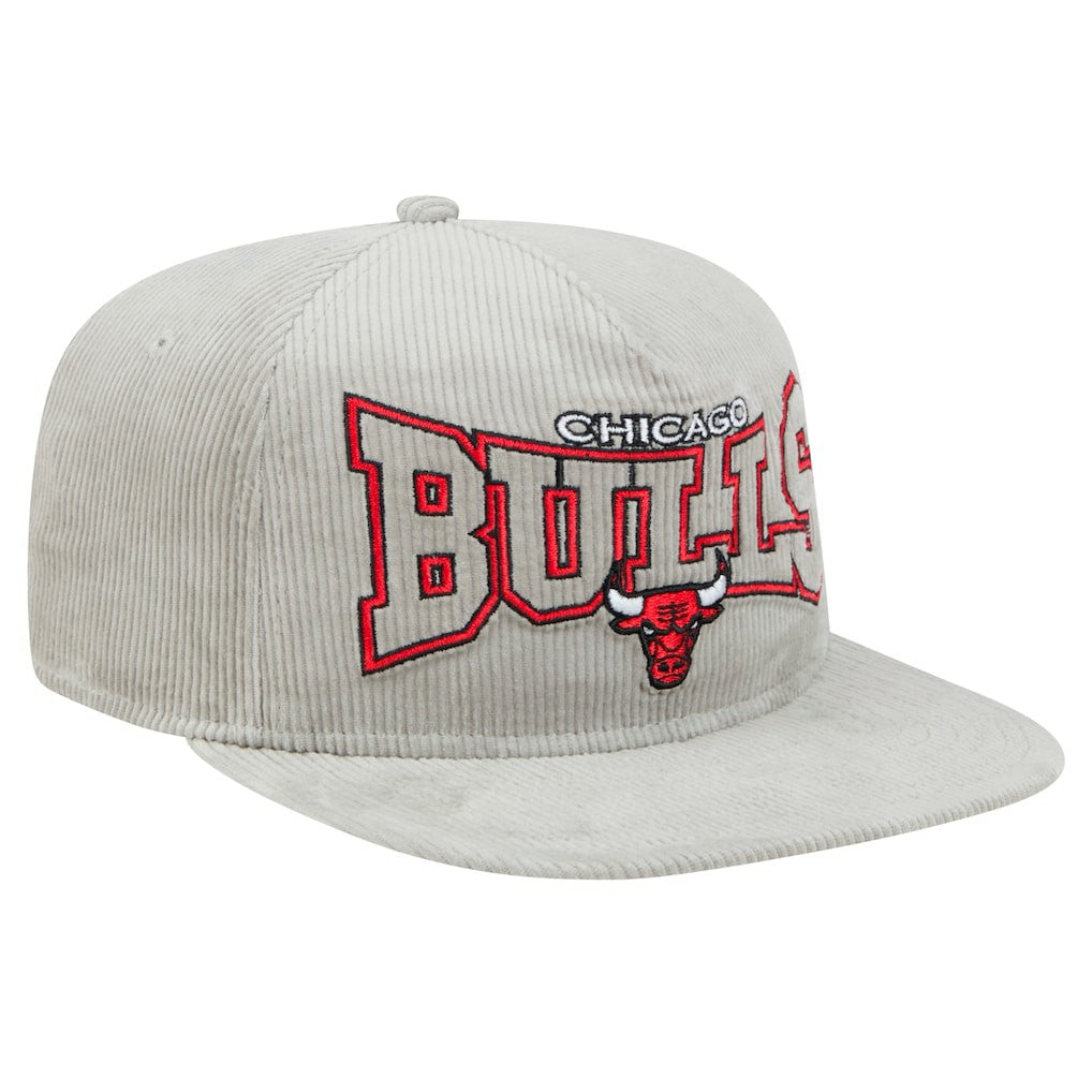 New Era - Chicago Bulls Throwback Corduroy Golfer Snapback Hat - Gray