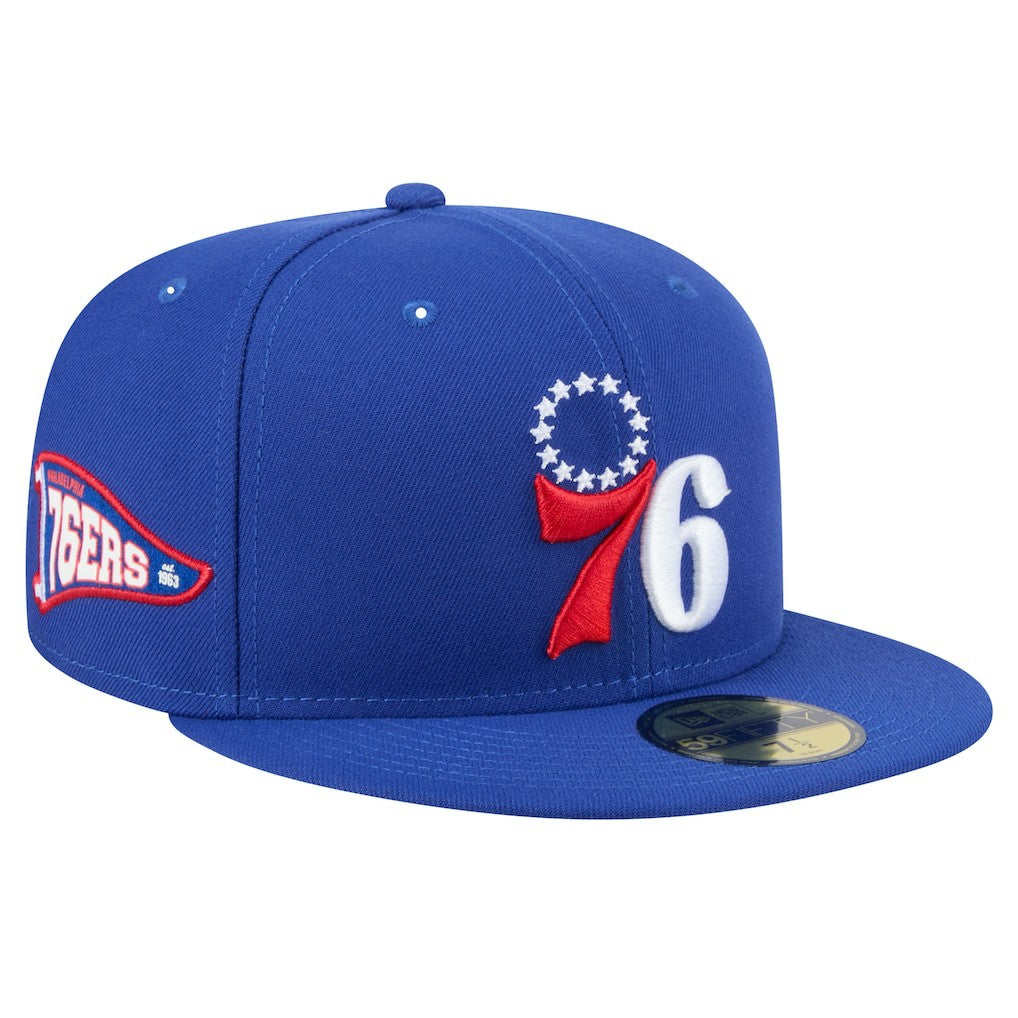 New Era - Philadelphia 76ers Throwback Pennant 59FIFTY Fitted Hat - Royal