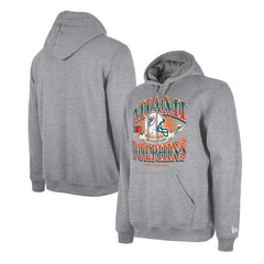 Miami Dolphins New Era Retro Pullover Hoodie Heather Gray - NFL