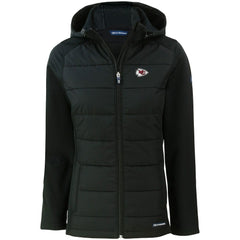 Kansas City Chiefs Cutter & Buck Women's Evoke PrimaLoft Hybrid Eco Softshell Recycled Full-Zip Hooded Jacket Black - NFL