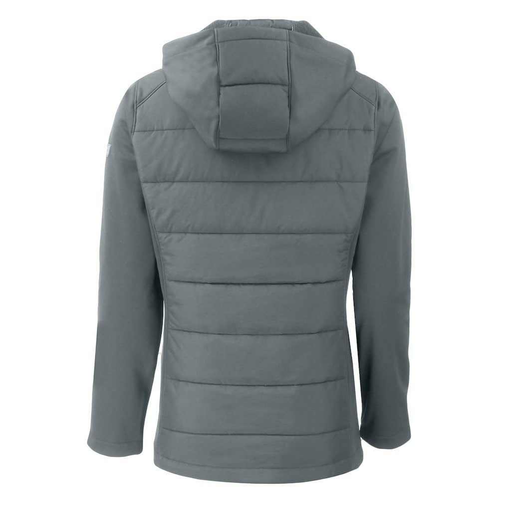 Pittsburgh Steelers Cutter & Buck Women's Evoke PrimaLoft Hybrid Eco Softshell Recycled Full-Zip Hooded Jacket Gray - NFL