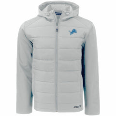 Detroit Lions Cutter & Buck Evoke PrimaLoft Hybrid Eco Softshell Recycled Full-Zip Hooded Jacket Gray - NFL