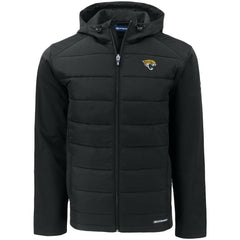Jacksonville Jaguars Cutter & Buck Evoke PrimaLoft Hybrid Eco Softshell Recycled Full-Zip Hooded Jacket Black - NFL