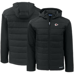 Kansas City Chiefs Cutter & Buck Evoke PrimaLoft Hybrid Eco Softshell Recycled Full-Zip Hooded Jacket Black - NFL
