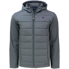 Buffalo Bills Cutter & Buck Evoke PrimaLoft Hybrid Eco Softshell Recycled Full-Zip Hooded Jacket Gray - NFL