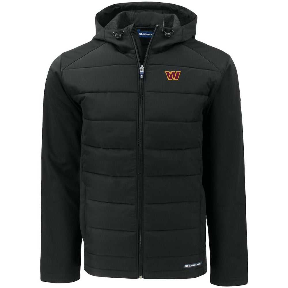 Washington Commanders Cutter & Buck Evoke PrimaLoft Hybrid Eco Softshell Recycled Full-Zip Hooded Jacket Black - NFL