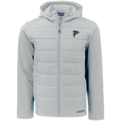 Atlanta Falcons Cutter & Buck Evoke PrimaLoft Hybrid Eco Softshell Recycled Full-Zip Hooded Jacket Gray - NFL