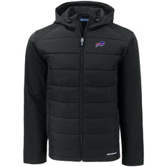 Buffalo Bills Cutter & Buck Evoke PrimaLoft Hybrid Eco Softshell Recycled Full-Zip Hooded Jacket Black - NFL