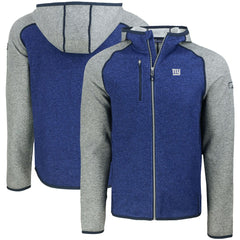 New York Giants Cutter & Buck Mainsail Full-Zip Hooded Jacket Heather Royal - NFL