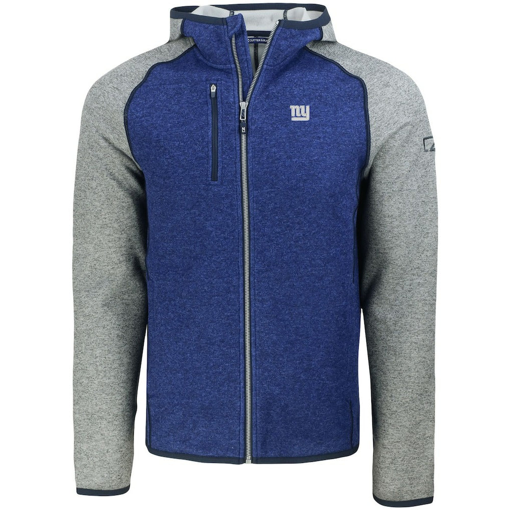 New York Giants Cutter & Buck Mainsail Full-Zip Hooded Jacket Heather Royal - NFL