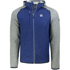 New York Giants Cutter & Buck Mainsail Full-Zip Hooded Jacket Heather Royal - NFL
